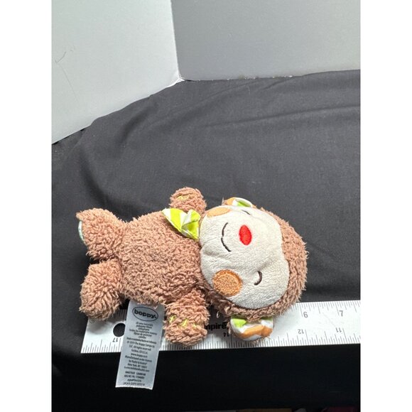Boppy Plush Monkey Baby Toy 6" Soft Brown Tan Green Orange White Striped Accents - Picture 3 of 5